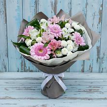 Букет цветов из:  Герберы, Альстромерии и Хризантемы #REPLACE_PRED# Березовке Пермский край