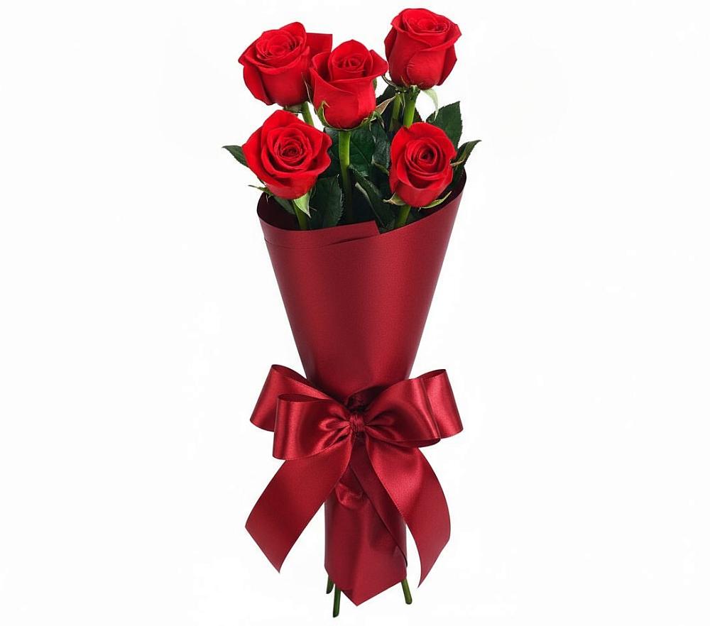 Букет 5 Красных роз Эдлесс Лав в Березовке Пермский край