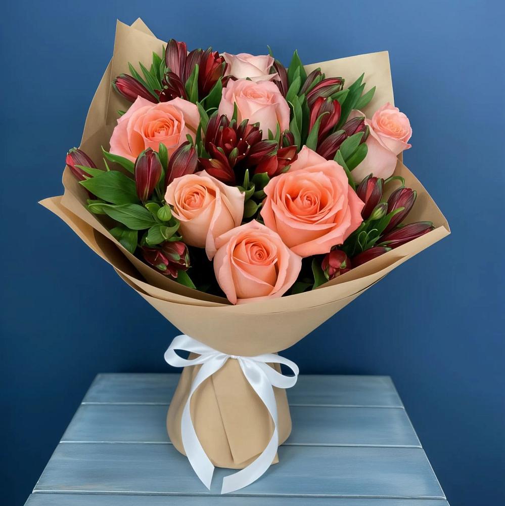 Букет цветов из: Розы и Альстромерии в Березовке Пермский край