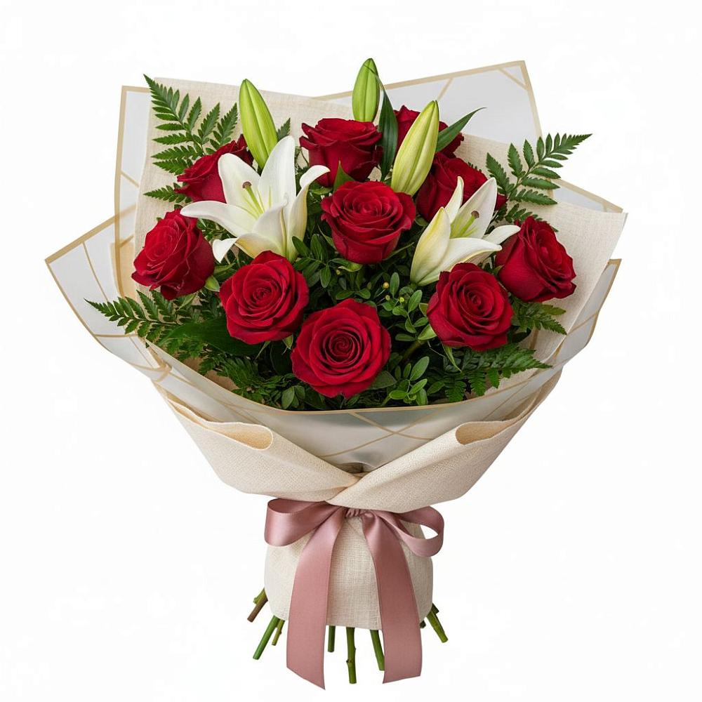 Букет цветов из: Лилии и Розы в Березовке Пермский край