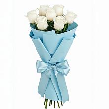 Букет 7 белых роз Проуд в Березовке Пермский край