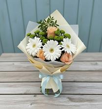 Букет цветов из:  Герберы, Розы и Хризантемы в Березовке Пермский край