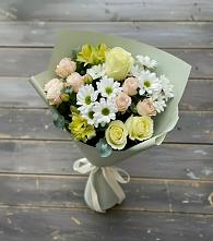 Букет цветов из:  Альстромерии, Розы и Хризантемы в Березовке Пермский край