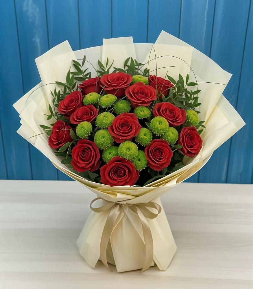 Букет цветов из: Розы и Хризантемы в Березовке Пермский край