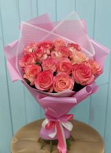 Букет 15 Розовых роз Равель в Березовке Пермский край